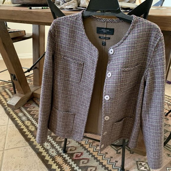 NWT Weekend Max Mara Virgin Wool Womens Borneo Jacket, Brown, 12 MSRP $725 - Picture 6 of 8